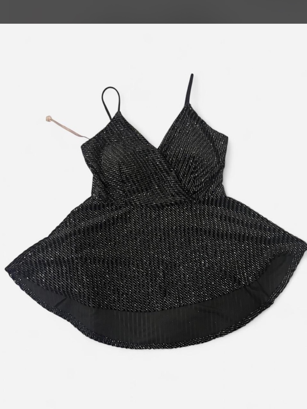 Black Sparkle Cami with Spaghetti Straps